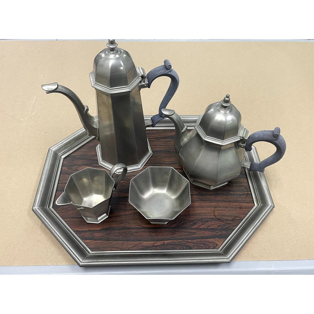 Vintage Gorham‎ "Octette" pewter tea and coffee set